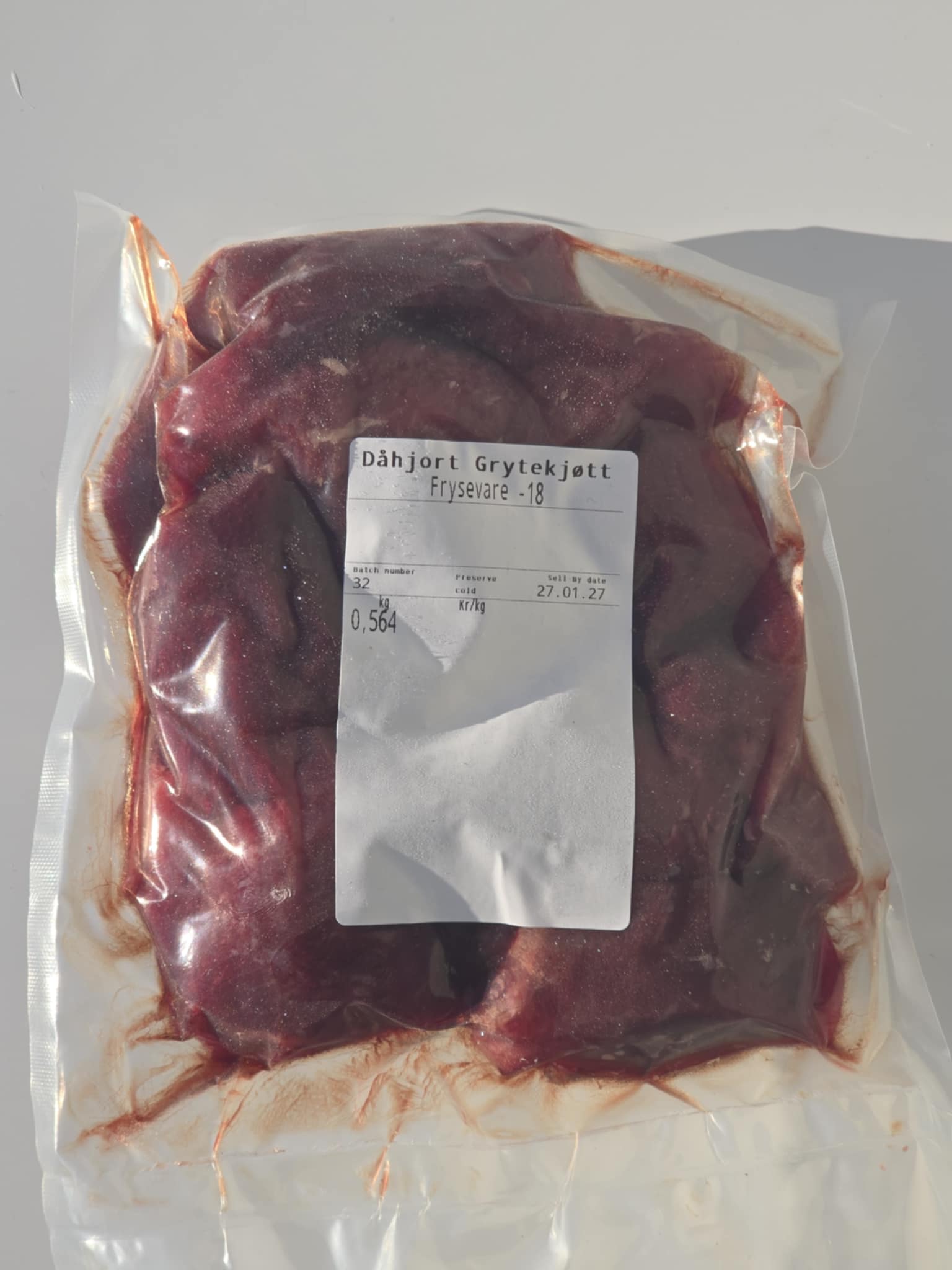 Grytekjøtt av dåhjort