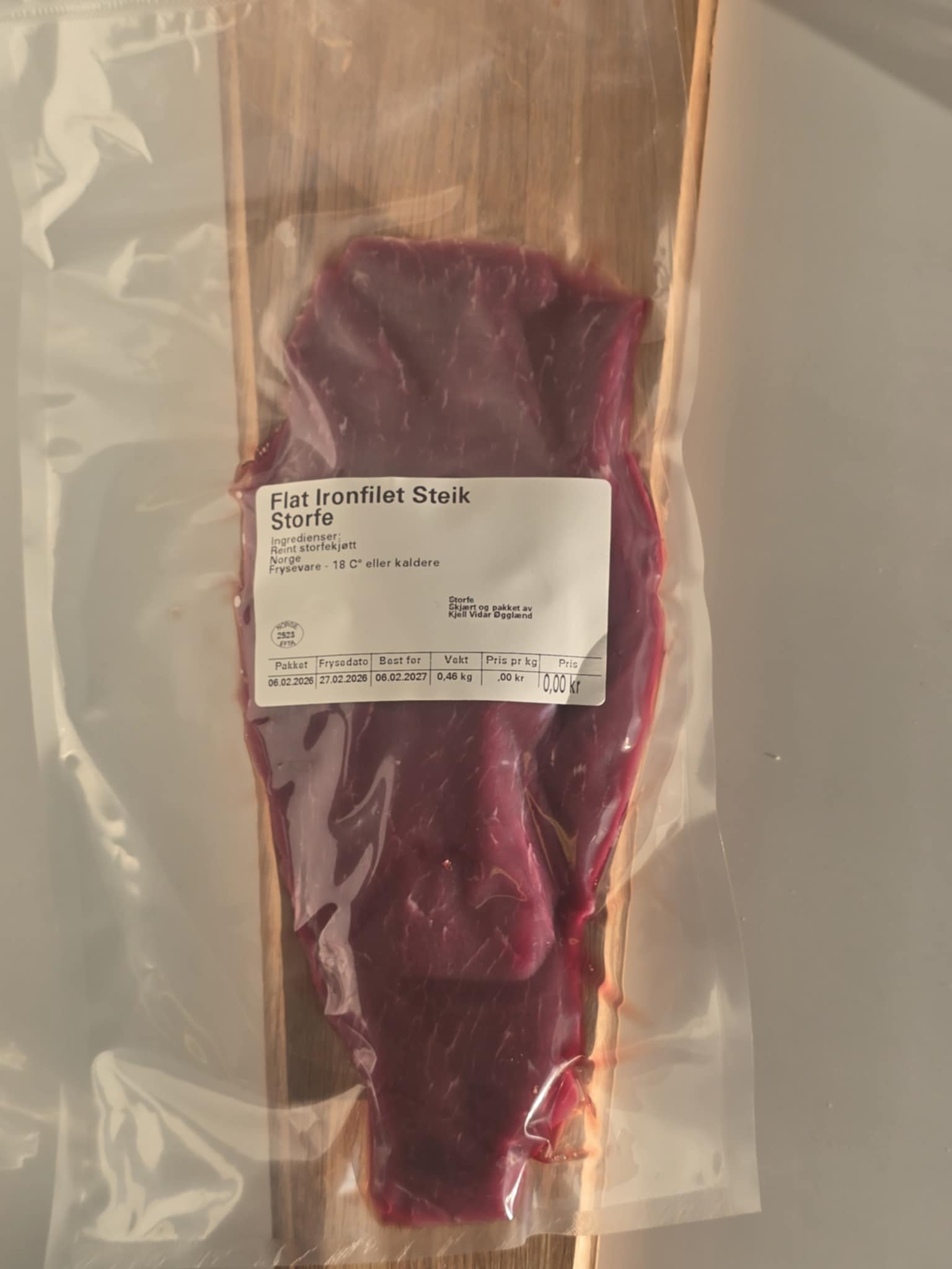 Flat iron filet av storfe