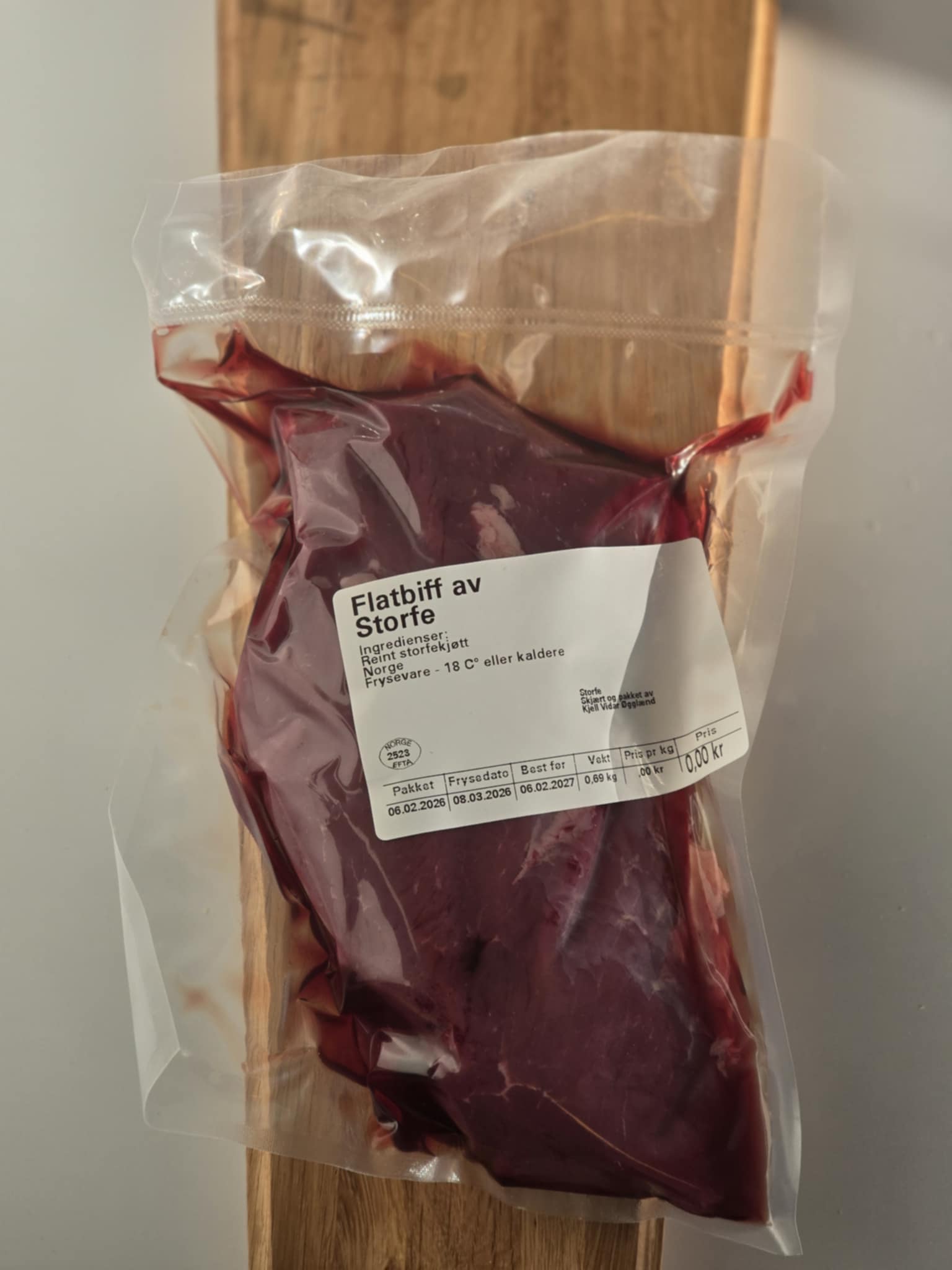 Flatbiff av Vestland storfe