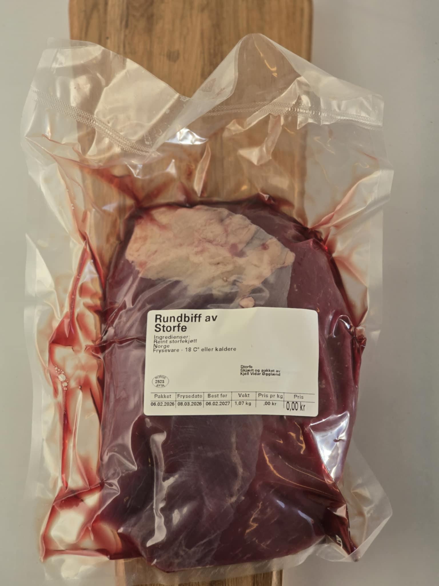 Rundbiff av Vestland storfe